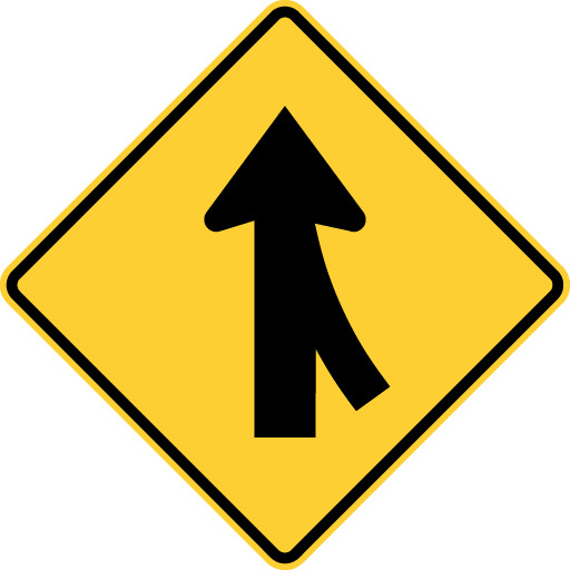 merge road sign