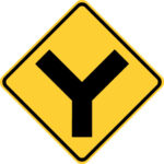 Y Intersection road sign
