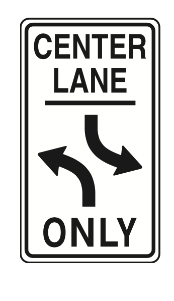center lane left turn only