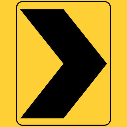 chevron road sign meaning