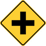 cross road ahead sign