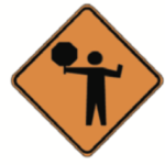 flagger road sign