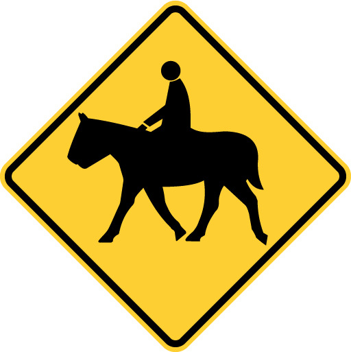 horse road sign