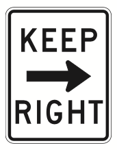 
keep to the right road sign