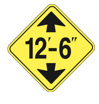 low clearance road sign