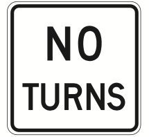 no turn road sign
