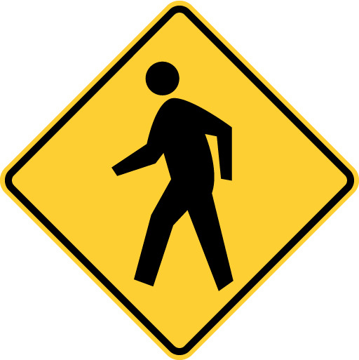 pedestrian crossing road sign
