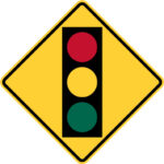 road sign with traffic light meaning